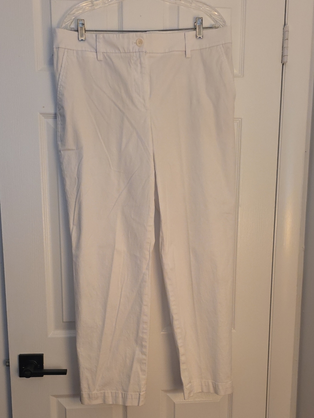 Talbots The Perfect Chino Cropped Straight Leg Pants in White 14P Like New